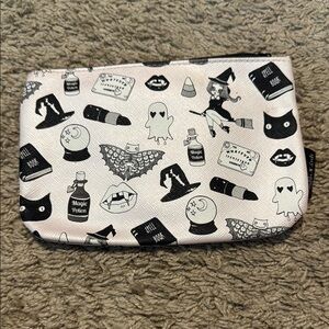 ipsy Black and White Cosmetic Bag with Whimsical Design